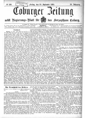 Coburger Zeitung Freitag 20. September 1889