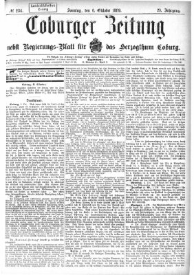 Coburger Zeitung Sonntag 6. Oktober 1889