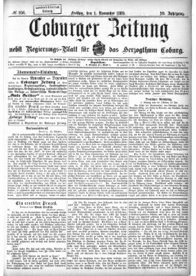 Coburger Zeitung Freitag 1. November 1889