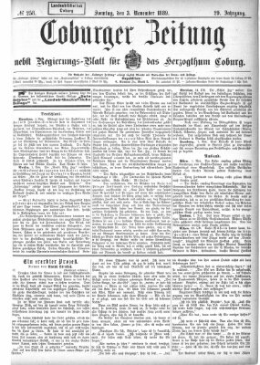 Coburger Zeitung Sonntag 3. November 1889