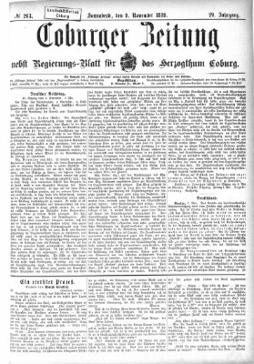 Coburger Zeitung Samstag 9. November 1889