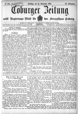 Coburger Zeitung Dienstag 12. November 1889