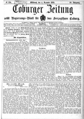 Coburger Zeitung Mittwoch 4. Dezember 1889