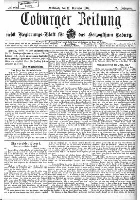 Coburger Zeitung Mittwoch 11. Dezember 1889