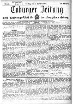 Coburger Zeitung Dienstag 17. Dezember 1889