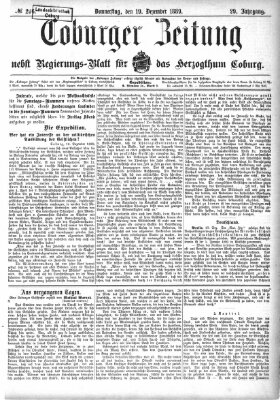 Coburger Zeitung Donnerstag 19. Dezember 1889