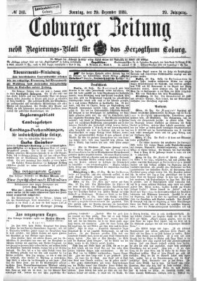 Coburger Zeitung Sonntag 29. Dezember 1889