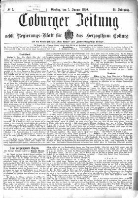 Coburger Zeitung Dienstag 7. Januar 1890