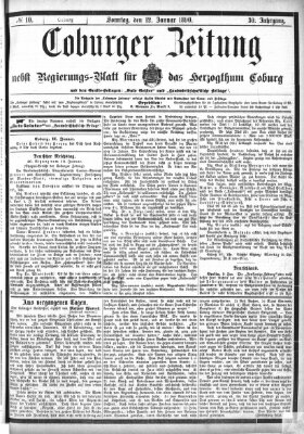 Coburger Zeitung Sonntag 12. Januar 1890