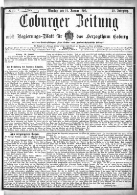 Coburger Zeitung Dienstag 14. Januar 1890