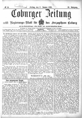 Coburger Zeitung Freitag 17. Januar 1890