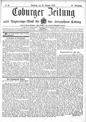 Coburger Zeitung Sonntag 19. Januar 1890