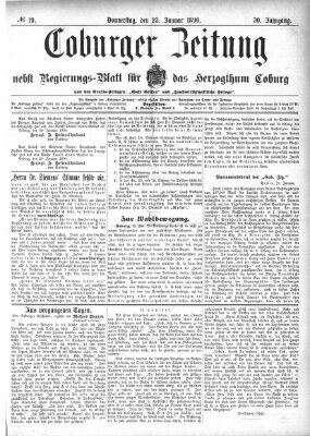 Coburger Zeitung Donnerstag 23. Januar 1890