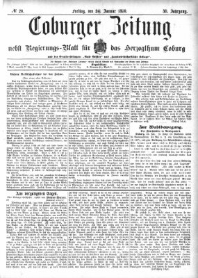 Coburger Zeitung Freitag 24. Januar 1890