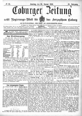 Coburger Zeitung Sonntag 26. Januar 1890