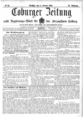 Coburger Zeitung Dienstag 4. Februar 1890