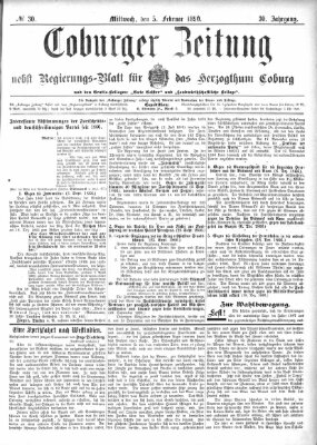 Coburger Zeitung Mittwoch 5. Februar 1890