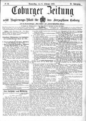 Coburger Zeitung Donnerstag 6. Februar 1890