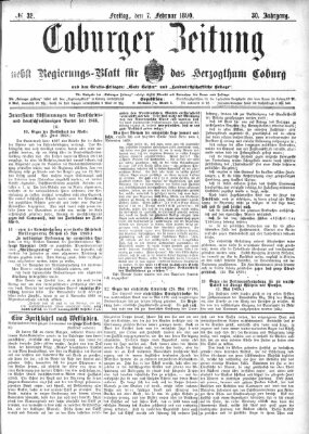 Coburger Zeitung Freitag 7. Februar 1890