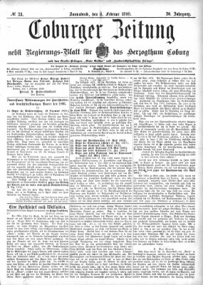 Coburger Zeitung Samstag 8. Februar 1890