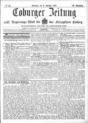 Coburger Zeitung Sonntag 9. Februar 1890