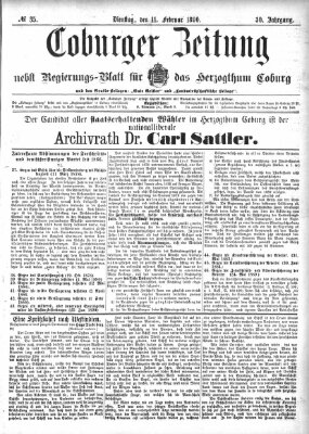 Coburger Zeitung Dienstag 11. Februar 1890