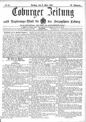 Coburger Zeitung Montag 3. März 1890