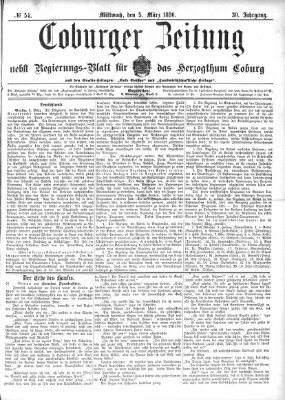 Coburger Zeitung Mittwoch 5. März 1890