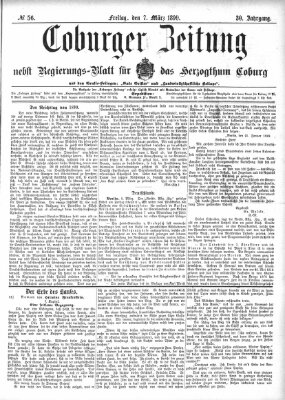 Coburger Zeitung Freitag 7. März 1890