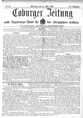 Coburger Zeitung Mittwoch 19. März 1890