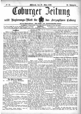 Coburger Zeitung Mittwoch 26. März 1890