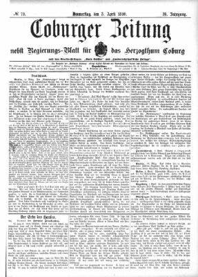 Coburger Zeitung Donnerstag 3. April 1890