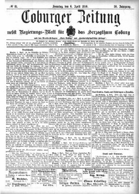 Coburger Zeitung Sonntag 6. April 1890