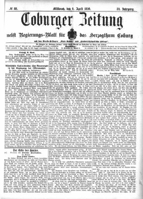 Coburger Zeitung Mittwoch 9. April 1890