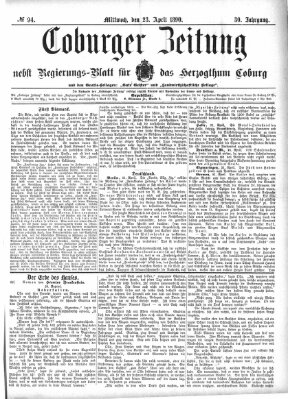 Coburger Zeitung Mittwoch 23. April 1890