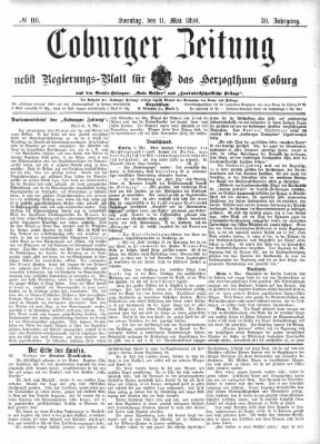 Coburger Zeitung Sonntag 11. Mai 1890