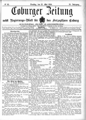 Coburger Zeitung Dienstag 13. Mai 1890