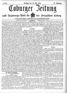 Coburger Zeitung Sonntag 18. Mai 1890