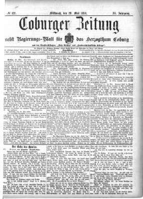 Coburger Zeitung Mittwoch 28. Mai 1890