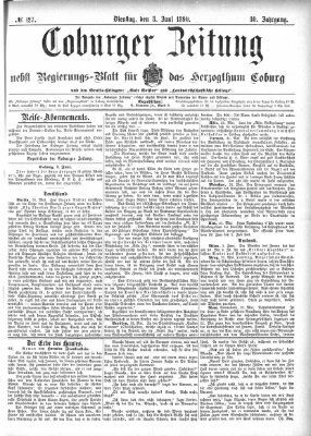 Coburger Zeitung Dienstag 3. Juni 1890