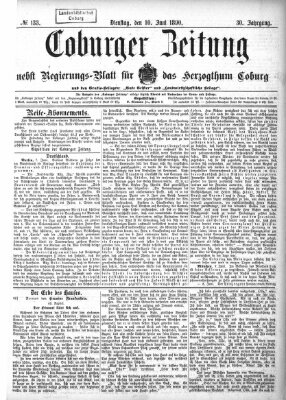 Coburger Zeitung Dienstag 10. Juni 1890