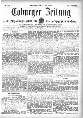 Coburger Zeitung Samstag 5. Juli 1890