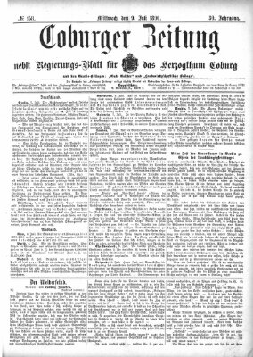 Coburger Zeitung Mittwoch 9. Juli 1890