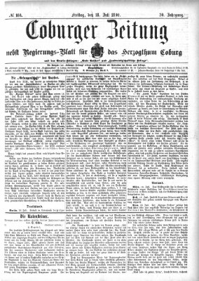 Coburger Zeitung Freitag 18. Juli 1890