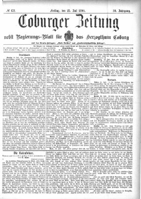 Coburger Zeitung Freitag 25. Juli 1890