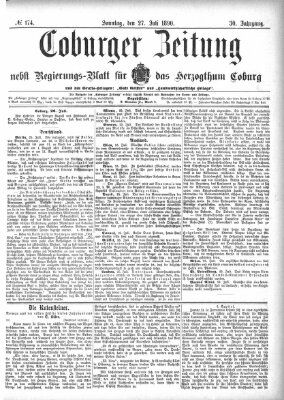 Coburger Zeitung Sonntag 27. Juli 1890