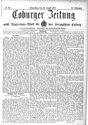 Coburger Zeitung Donnerstag 28. August 1890