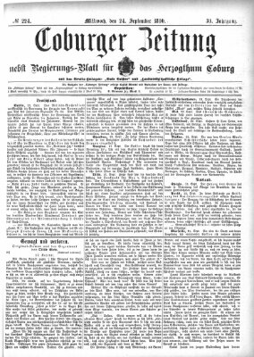 Coburger Zeitung Mittwoch 24. September 1890