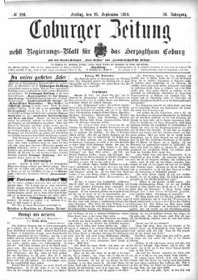 Coburger Zeitung Freitag 26. September 1890