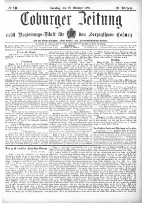 Coburger Zeitung Sonntag 19. Oktober 1890